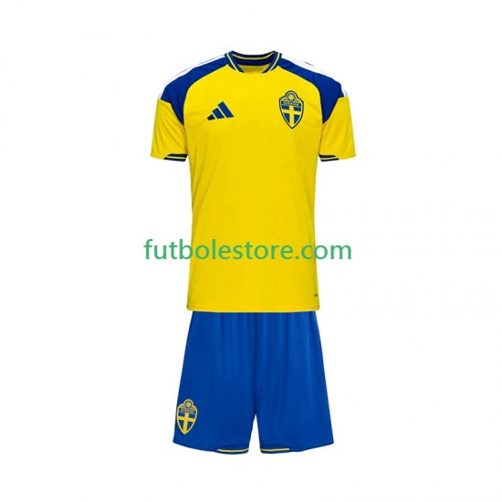 Primera Equipación del Suecia 2026 Manga Corta para Niño (Camiseta y pantalón)