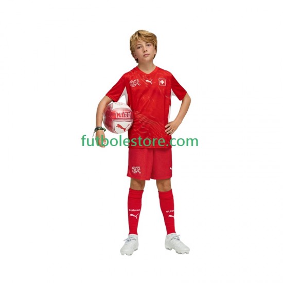 Primera Equipación del Suiza World Cup 2026 Manga Corta para Niño (Camiseta y pantalón)
