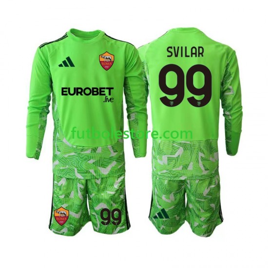 Primera Equipación del AS Roma Portero Mile Svilar 99 2026-2027 ML para Niño (Camiseta y pantalón)