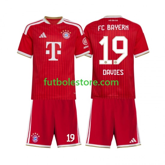 Primera Equipación del Bayern de Múnich Alphonso Davies 19 2026-2027 Manga Corta para Niño (Camiseta y pantalón)