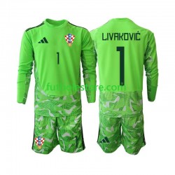 Primera Equipación del Croacia Portero Dominik Livakovic 25 2026-2027 ML para Niño (Camiseta y pantalón)