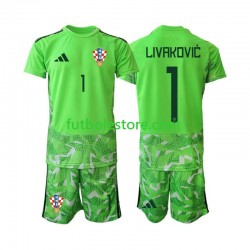 Primera Equipación del Croacia Portero Dominik Livakovic 25 2026-2027 Manga Corta para Niño (Camiseta y pantalón)