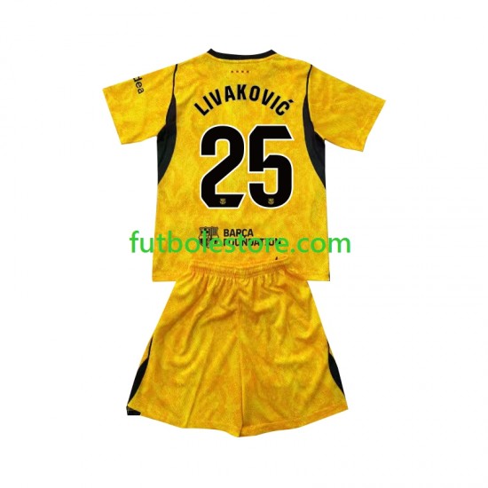 Cuarta Equipación del FC Barcelona Portero Dominik Livakovic 25 2026-2027 Manga Corta para Niño (Camiseta y pantalón)