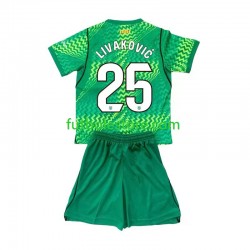 Primera Equipación del FC Barcelona Portero Dominik Livakovic 25 2026-2027 Manga Corta para Niño (Camiseta y pantalón)