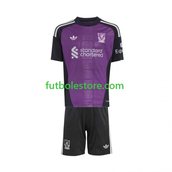 Segunda Equipación del Liverpool Portero 2026-2027 Manga Corta para Niño (Camiseta y pantalón)