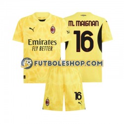 Segunda Equipación del AC Milan Portero Mike Maignan 16 2024-2025 Manga Corta para Niño (Camiseta y pantalón)