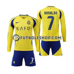 Primera Equipación del Al-Nassr Cristiano Ronaldo 7 2024-2025 ML para Niño (Camiseta y pantalón)