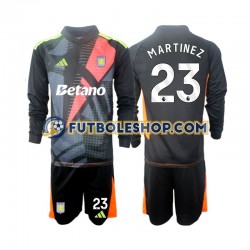 Segunda Equipación del Aston Villa Portero Emiliano Martinez 23 2024-2025 ML para Niño (Camiseta y pantalón)