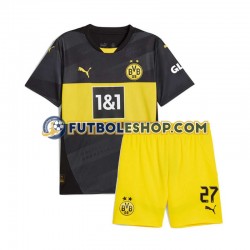 Segunda Equipación del Borussia Dortmund Karim Adeyemi 27 2024-2025 Manga Corta para Niño (Camiseta y pantalón)