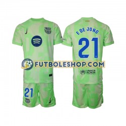 Tercera Equipación del FC Barcelona F DE JONG 21 2024-2025 Manga Corta para Niño (Camiseta y pantalón)
