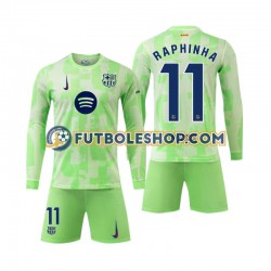 Tercera Equipación del FC Barcelona Raphinha 11 2024-2025 ML para Niño (Camiseta y pantalón)