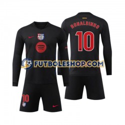 Segunda Equipación del FC Barcelona Ronaldinho 10 2024-2025 ML para Niño (Camiseta y pantalón)