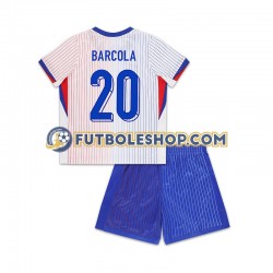 Segunda Equipación del Francia Bradley Barcola 20 2024 Manga Corta para Niño (Camiseta y pantalón)