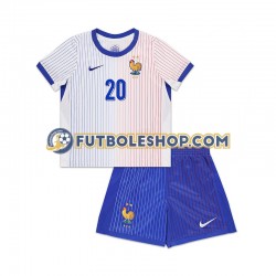 Segunda Equipación del Francia Bradley Barcola 20 2024 Manga Corta para Niño (Camiseta y pantalón)