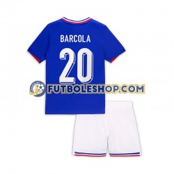 Primera Equipación del Francia Bradley Barcola 20 2024 Manga Corta para Niño (Camiseta y pantalón)