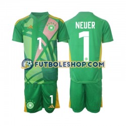 Tercera Equipación del Alemania Portero Manuel Neuer 1 2024-2025 Manga Corta para Niño (Camiseta y pantalón)