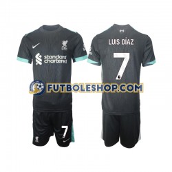 Segunda Equipación del Liverpool Luis Diaz 7 2024-2025 Manga Corta para Niño (Camiseta y pantalón)