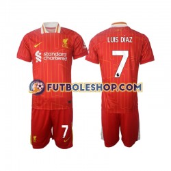 Primera Equipación del Liverpool Luis Diaz 7 2024-2025 Manga Corta para Niño (Camiseta y pantalón)