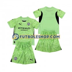 Cuarta Equipación del Manchester City Portero 2 2024-2025 Manga Corta para Niño (Camiseta y pantalón)