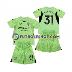 Cuarta Equipación del Manchester City Portero Ederson Moraes 31 2 2024-2025 Manga Corta para Niño (Camiseta y pantalón)