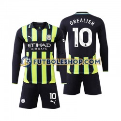 Segunda Equipación del Manchester City Jack Grealish 10 2024-2025 ML para Niño (Camiseta y pantalón)