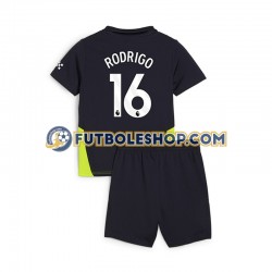 Segunda Equipación del Manchester City RODRIGO 16 2024-2025 Manga Corta para Niño (Camiseta y pantalón)