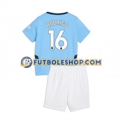 Primera Equipación del Manchester City RODRIGO 16 2024-2025 Manga Corta para Niño (Camiseta y pantalón)
