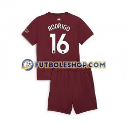 Tercera Equipación del Manchester City RODRIGO 16 2024-2025 Manga Corta para Niño (Camiseta y pantalón)