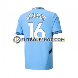 Primera Equipación del Manchester City RODRIGO 16 2024-2025 Manga Corta para Hombre