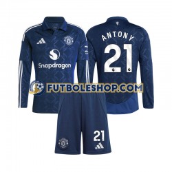 Primera Equipación del Manchester United Antony 21 2024-2025 ML para Niño (Camiseta y pantalón)