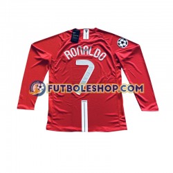 Primera Equipación del Manchester United Cristiano Ronaldo 7 Champion League Retro 2007 ML para Hombre