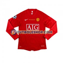 Primera Equipación del Manchester United Cristiano Ronaldo 7 Champion League Retro 2007 ML para Hombre
