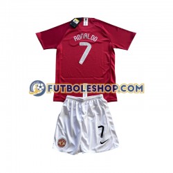 Primera Equipación del Manchester United Cristiano Ronaldo 7 Champion League Retro 2007 Manga Corta para Niño (Camiseta y pantalón)