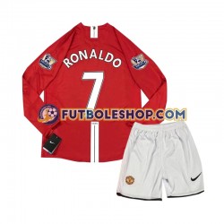 Primera Equipación del Manchester United Cristiano Ronaldo 7 Retro 2007 ML para Niño (Camiseta y pantalón)