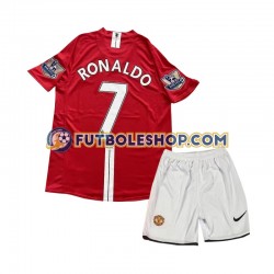 Primera Equipación del Manchester United Cristiano Ronaldo 7 Retro 2007 Manga Corta para Niño (Camiseta y pantalón)