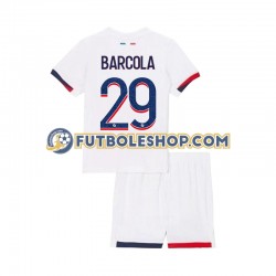 Segunda Equipación del Paris Saint-Germain Bradley Barcola 29 2024-2025 Manga Corta para Niño (Camiseta y pantalón)