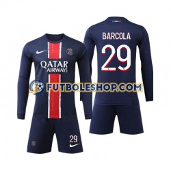 Primera Equipación del Paris Saint-Germain Bradley Barcola 29 2024-2025 ML para Niño (Camiseta y pantalón)