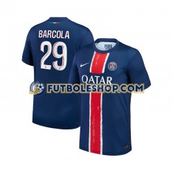 Primera Equipación del Paris Saint-Germain Bradley Barcola 29 2024-2025 Manga Corta para Hombre