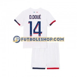 Segunda Equipación del Paris Saint-Germain Desire Doue 14 2024-2025 Manga Corta para Niño (Camiseta y pantalón)
