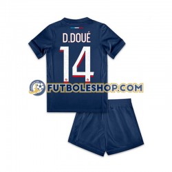 Primera Equipación del Paris Saint-Germain Desire Doue 14 2024-2025 Manga Corta para Niño (Camiseta y pantalón)