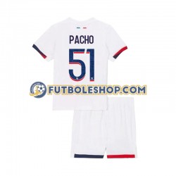 Segunda Equipación del Paris Saint-Germain Willian Pacho 51 2024-2025 Manga Corta para Niño (Camiseta y pantalón)