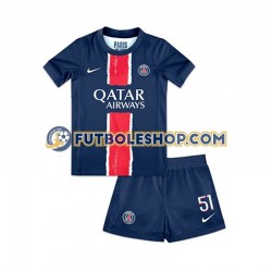 Primera Equipación del Paris Saint-Germain Willian Pacho 51 2024-2025 Manga Corta para Niño (Camiseta y pantalón)
