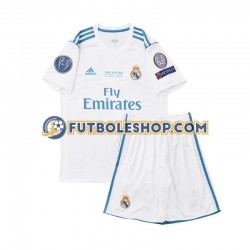 Primera Equipación del Real Madrid Retro 2017 Manga Corta para Niño (Camiseta y pantalón)