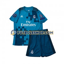 Tercera Equipación del Real Madrid Retro 2017 Manga Corta para Niño (Camiseta y pantalón)