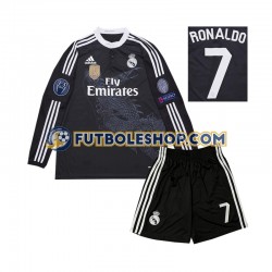 Tercera Equipación del Real Madrid Cristiano Ronaldo 7 Retro 2014 ML para Niño (Camiseta y pantalón)