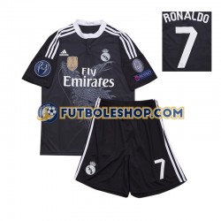Tercera Equipación del Real Madrid Cristiano Ronaldo 7 Retro 2014 Manga Corta para Niño (Camiseta y pantalón)