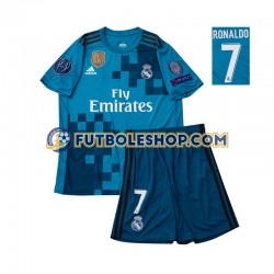 Tercera Equipación del Real Madrid Cristiano Ronaldo 7 Retro 2017 Manga Corta para Niño (Camiseta y pantalón)