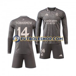 Segunda Equipación del Real Madrid Tchouameni 14 2024-2025 ML para Niño (Camiseta y pantalón)