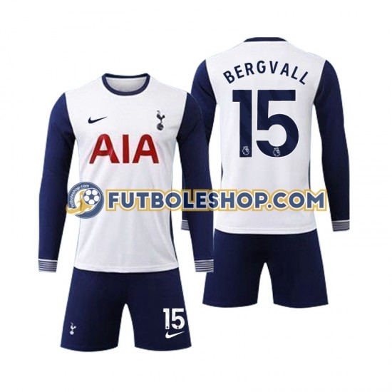 Primera Equipación del Tottenham Spurs Bergvall 15 2024-2025 ML para Niño (Camiseta y pantalón) Primera Equipación del Tottenham Spurs Bergvall 15 2024-2025 ML para Niño (Camiseta y pantalón)
