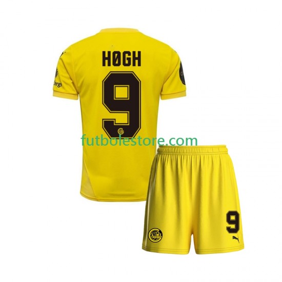 Primera Equipación del FK Bodo Glimt Kasper Hogh 9 2025 Manga Corta para Niño (Camiseta y pantalón)